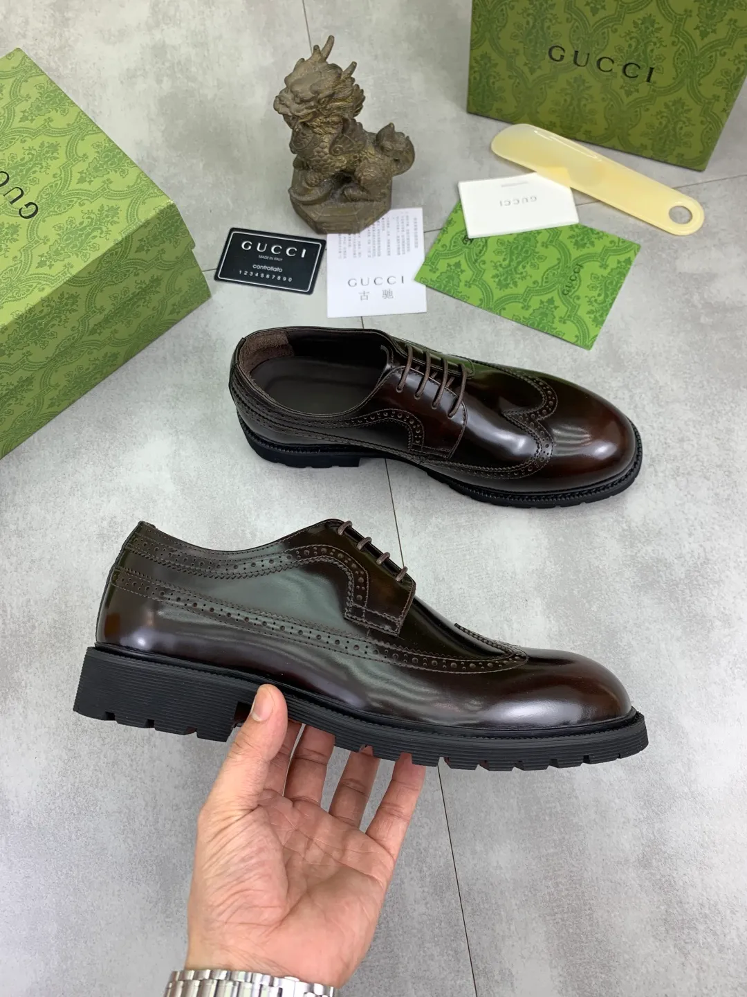 Men's Men's Shoes 💰P580 [New Style] 💰💎💎💎 [Gucci] GUCCI high-end men's formal business leather shoes, original order 1:1! Original imported high-end calfskin, original metal buckle, imported first-layer pigskin lining for feet, original high-end outsole, men's shoe size: 38-44